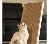 Grattoir pour chat en forme de L, double usage, en sisal, grande 63 cm de hauteur, en hêtre massif et sisal naturel, meuble à griffer en forme de L pour tous les chats, jouer, se détendre