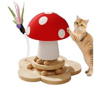 Grattoir pour Chat - Jouets Interactifs en Sisal Champignon | Poteaux À Gratter pour Chats D'Intérieur Adultes - pour Décoration De Maison, Apaisement, Escalade, Jeu Et Protection des, Portes, Canapé