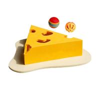 Grattoir pour chat - Plateau à gratter pour chatons moyens et grands - Jouet interactif avec design en forme de fromage, accessoires pour griffes et divertis