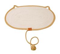 Grattoir pour chat pour intérieur, tapis naturel antidérapant en coton et lin avec balle | Tapis griffoir pour chat - pour tapis de ballon, entraînement, ennui, stimulation mentale, maison, intérieur