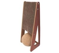 Grattoir pour chat - V GEBY - Grande Taille - Bois de pin - Papier ondulé - Conception inclinée