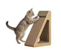 Grattoir pour chats en carton ondulé avec 6 surfaces de grattage - Design triangulaire stable et multifonctionnel avec balle et chat | Résistant à l'usure et anti-humidité Althea Living