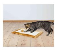 TRIXIE Tapis griffoir 55 x 35 cm - Sisal - à suspendre ou à poser - bord en peluche - balle de jeu - beige - 4325