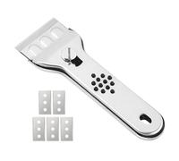 Grattoir pour de cuisson en acier inoxydable - Nettoyant multi-usages avec lames remplaçables | Idéal pour vitrocéramique, plaques de cuisson et surfaces résistantes