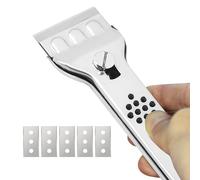 Grattoir pour de cuisson - lame en acier inoxydable, poignée antidérapante, grattoir précis avec lame interchangeable Outil de nettoyage pour à induction en verre