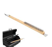 Grattoir pour four, brosse de nettoyage four | Grattoir à four avec poignée en bois pour pierre à pizza - Outils de nettoyage pour four à pizza anti-rayures, nettoyant pour pierre pour pi pi