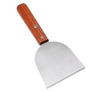 Grattoir pour le gril, grattoir de gril, spatule de cuisson en acier inoxydable, grattoir de barbecue avec bords biseautés pour plaques avec manche en bois pour cuisiner, nettoyage de