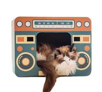 Grattoir radio pour chat - Grand saut pour chat - Planche à gratter interactive pour chat radio carrée, poche en papier ondulé pour salon, salon, salon