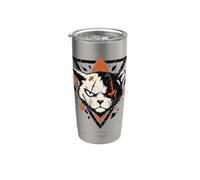 Grattoir robuste pour chat en orange et noir vieilli Gobelet isotherme en acier inoxydable double paroi