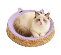 Grattoir rond pour chat | Nid de repos tissé respirant - Motif oreilles de | Lit rond pour chat | Pour la sécurité des meubles, couper les ongles, les soins des pattes, l'exercice