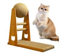 Grattoir vertical pour chats : plateau à gratter en forme de L | construction robuste, attraction de balle de intégrée, centre de divertissement moderne pour animaux domestiques en intér