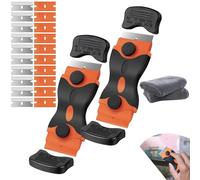 Grattoir Vitre Avec 20 Lames Et 2 Chiffons Ultra-Absorbants, Grattoir Plaque Induction Et Vitrocéramique, Gratte Vitre Pour Enlever Les Étiquettes, Idéal Pour Voiture, Verre Et Miroir