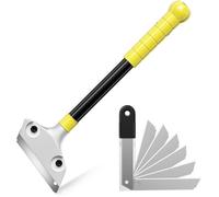 Grattoir Vitre, Grattoir Peinture avec 10 Lames, Racloir pour Plaque avec Fonction knock-out, Scraper Plancha à Long Manche