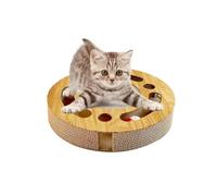 Grattoirs en carton pour chats d'intérieur, tapis de meulage de griffe de chat avec piste à boule, jouet en papier ondulé pour animaux de compagnie pour jouer actif