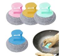Grattoirs pour Lave-Vaisselle - Brosse De Nettoyage pour Plats Et Boule De Lavage | 4X Anti-Rayures Manche Court Détachant, Outils De Nettoyage Intensive sans Rayures