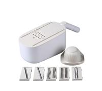 Grattugia in AcciaioInox con Contenitore, Grattugia per Formaggio Professionale con 5 Lame Diverse Grattugie per Verdure Manuale con Coperchio Verdure e Frutta