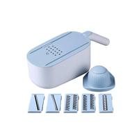 Grattugia in AcciaioInox con Contenitore, Grattugia per Formaggio Professionale con 5 Lame Diverse Grattugie per Verdure Manuale con Coperchio Verdure e Frutta