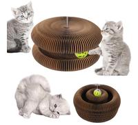 Gratuipolmep Griffoir pour Chat Carton, 2 en 1 Cat Scratching Board, Magic Organ Cat Scratcher Board avec Clochettes, Griffoir Magique pour Chat Pliable, Jouet Interactif pour Cat Interieur