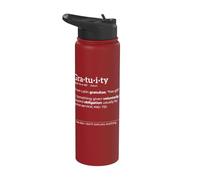 Gratuity Definition - Texte anti-basculement (blanc) Stainless Steel Insulated Water Bottle