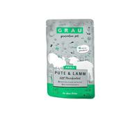 GRAU - l’Original - Nourriture Humide pour Chats - Dinde et Agneau (Sachet), Pack de 16 (16 x 125 g), sans céréales, pour Chats Adultes