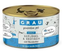 GRAU L’original Pâtée Pour Chats, Volaille Et Poisson De Mer, Lot De 1 (1 x 200 g), Sans Céréales, Pour Chats Adultes