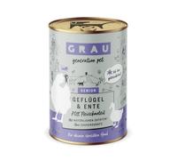 GRAU - l’Original - Nourriture Humide pour Chiens - Senior - volaille et Canard, Pack de 6 (6 x 400 g), sans céréales, pour Chiens âgés sensibles
