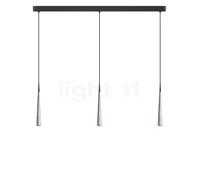 Grau Niceone Suspension LED 3 foyers aluminium brut/charbon - 200 cm Ce luminaire comporte des modules à LED prémontés de classes énergétiques A A++, A+, A