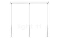 Grau Niceone Suspension LED 3 foyers chrome brillant/gris - 200 cm Ce luminaire comporte des modules à LED prémontés de classes énergétiques A A++, A+, A
