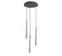 Grau Niceone Suspension LED Cluster - 3 foyers aluminium brut/charbon - 200 cm Ce luminaire comporte des modules à LED prémontés de classes énergétiques A A++, A+, A