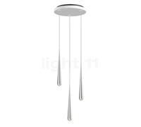 Grau Niceone Suspension LED Cluster - 3 foyers chrome brillant/gris - 200 cm Ce luminaire comporte des modules à LED prémontés de classes énergétiques A A++, A+, A
