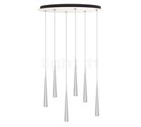 Grau Niceone Suspension LED Cluster - 6 foyers chrome brillant/gris - 200 cm