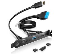 GRAUGEAR Adaptateur de câble d'extension USB type E 19 broches pour panneau | En-têtes internes de type E Key-A 20 broches et USB 19 broches vers concentrateur USB-C 20 Gbit/s, support d'extension USB