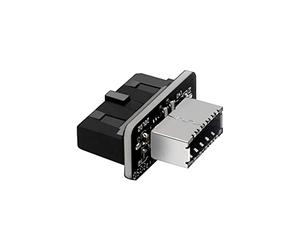 GRAUGEAR | Adaptateur pour extension de usb-C | USB 3.0 interne (19-pins) header | vers USB 3.1 typ-E (20-pins) Key-A femelle | A-Key | G-AD-19TE-180, noir