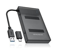 GRAUGEAR | Adaptateur USB pour Disque Dur SATA SSD/HDD 2,5 Pouces | avec Adaptateur USB-C | avec boîtier de Protection pour disques durs et adaptateurs | USB 3.0, UASP | Installation sans Outil |