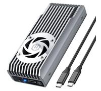 GRAUGEAR Boîtier SSD M.2 Externe [20 Gbit/s] en Aluminium pour NVMe PCIe 4.0 M2 2280, USB 3.2 Gen2x2, Câble USB-C 20 Gbps, M-Key, Refroidissement Actif avec Ventilateur, Boitier SSD Thunderbolt