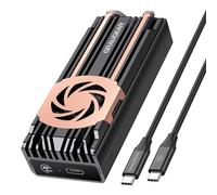 GRAUGEAR Boîtier SSD M.2 Externe [40 Gbit/s] en Aluminium pour NVMe PCIe 4x4 M2 2280, USB 4.0, Câble USB-C 40 Gbps, M-Key, Refroidissement Actif avec Ventilateur, Boitier SSD Thunderbolt