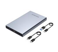 GRAUGEAR Boîtier USB Type-C pour SATA SSD/HDD 2,5" 6 Gbit/s USAP SATA I II III USB 3.2 Gen 2 Aluminium G-2501-AC-10G Gris