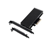 GRAUGEAR Carte M.2 PCIe 4.0 pour M.2 NVMe SSD M-Key 4X Silicone Dissipateur Thermique Aluminium Refroidisseur High + Low Profile G-M2PCI01