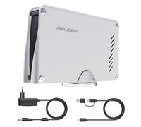 GRAUGEAR Disque dur externe en aluminium pour PS5, PS5 Slim, PS5 Pro 3,5" HDD, formaté pour PS5/PS4, idéal pour les jeux et l'espace de stockage (6 To)