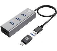 GrauGear G-HUB4-AC Hub USB 4 ports USB-A USB 3.0 5 GBit/s avec fiche mâle USB-C multicolore G-HUB4-AC