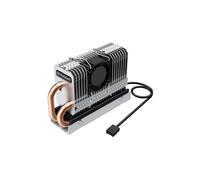 GRAUGEAR G-M2HP04-F Refroidisseur pour SSD M.2, 87x27x34mm, Noir/Argent, Ventilateur 25x25x10mm, 8500 RPM, 3.87 CFM, 12V, 0.07A