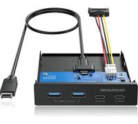 GrauGear G-MP02 GRAUGEAR Multi Façade 4-Fach USB-HUB, 2x USB-C,2x USB-A retail