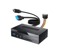 GRAUGEAR G-MP03CR-AU Hub 10000 Mbit/s, 2x USB 3.2 Gen 1 Type-A, 2x USB 3.2 Gen 1 Type-C, Lecteur SD/MicroSD, Jack 3.5mm, Câble 0.65m, 148x86x41mm