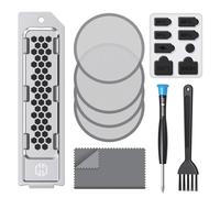 GRAUGEAR Kit de filtre à poussière de qualité supérieure pour PS5 Slim & Pro - Comprend un couvercle anti-poussière SSD M.2, des housses en silicone et des brosses de nettoyage, améliore la durabilité