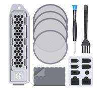 GRAUGEAR Kit de filtres à poussière de haute qualité pour PS5 - Comprend un capuchon anti-poussière pour SSD M.2, des couvercles en silicone et des brosses de nettoyage, améliore la durabilité