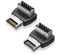 GRAUGEAR Lot de 2 adaptateurs USB 3.2 type E Key A Header 90 degrés (STD + | Carte mère interne Type-E Key-A mâle vers femelle 90°, ensemble coudé vers le haut et vers le bas pour boîtier PC