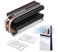 GRAUGEAR Pack de refroidissement PS5 Pro M.2 SSD, coque de ventilation PS5 Pro et dissipateur thermique SSD M.2 en plein air, refroidisseur de caloduc pour PS5 SSD, caloduc en cuivre pur, conception