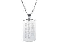 Gravado - Chaîne avec Pendentif en INOX - Gravure Dog Tag Militaire - Personnalisé avec [NOM PRÉNOM Date d'anniversaire] - Plaque d'identité gravée - Écriture en majuscules -Cadeau Bijou pour Hommes
