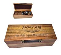 Grav'Art Boîte à Montres personnalisable avec 6 Compartiments, Écrin à Montres pour Hommes, Vitrine de Montres, Boîte de Rangement avec Coussin Amovible