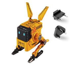 GravaStar Alpha 65W GaN Chargeur Rapide, Chargeur Rapide 3 Ports avec Prise Multiple pour Voyage, Chargeur Universel pour Royaume-Uni/UE/États-Unis, pour iOS and Android(Jaune)